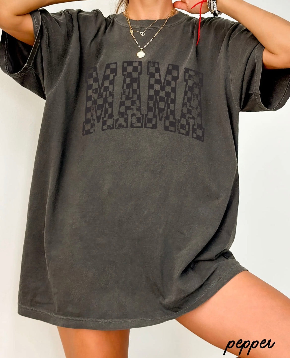 Mama Checkered T-Shirt