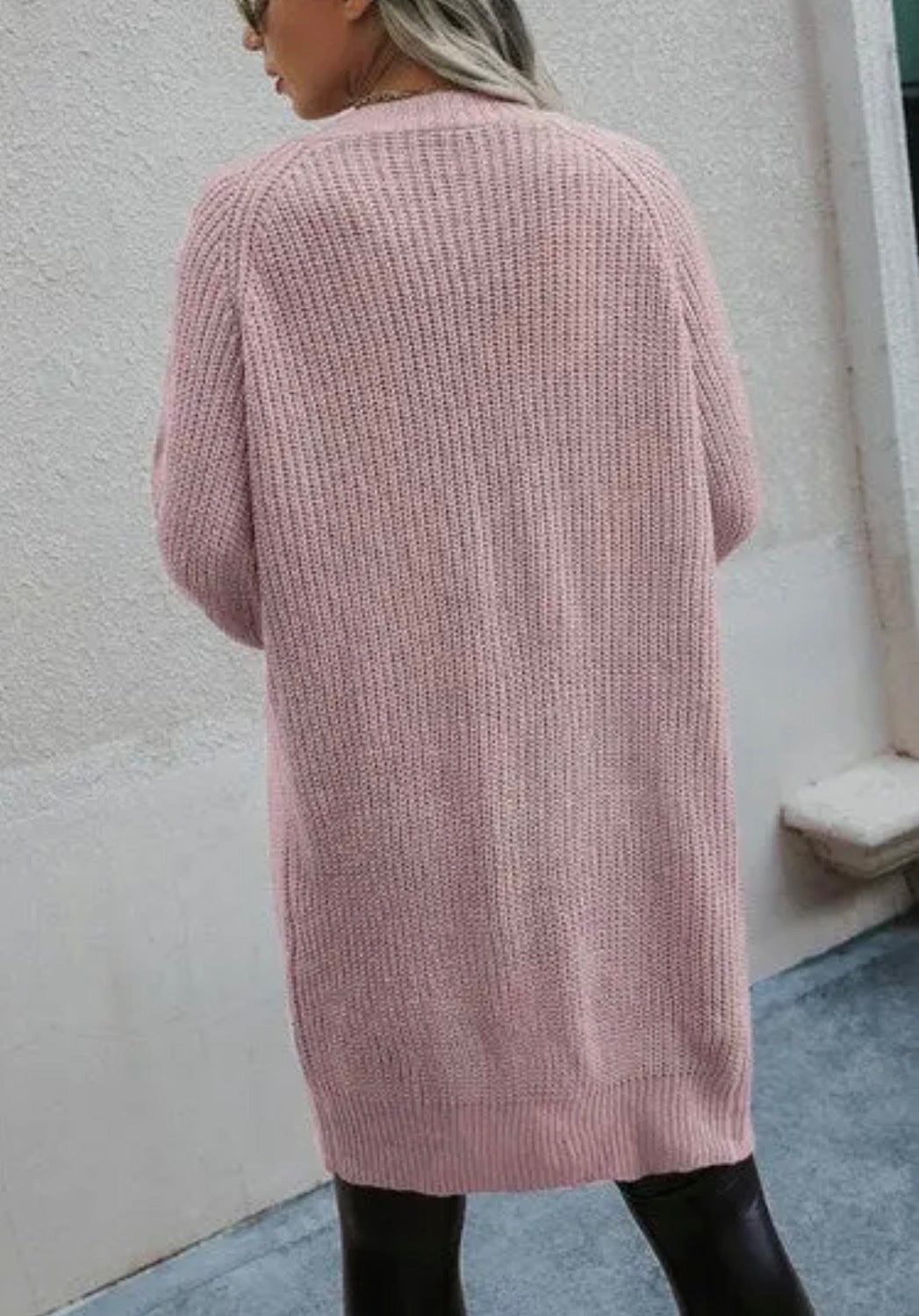 Solid Knit Long Sleeve Cardigan