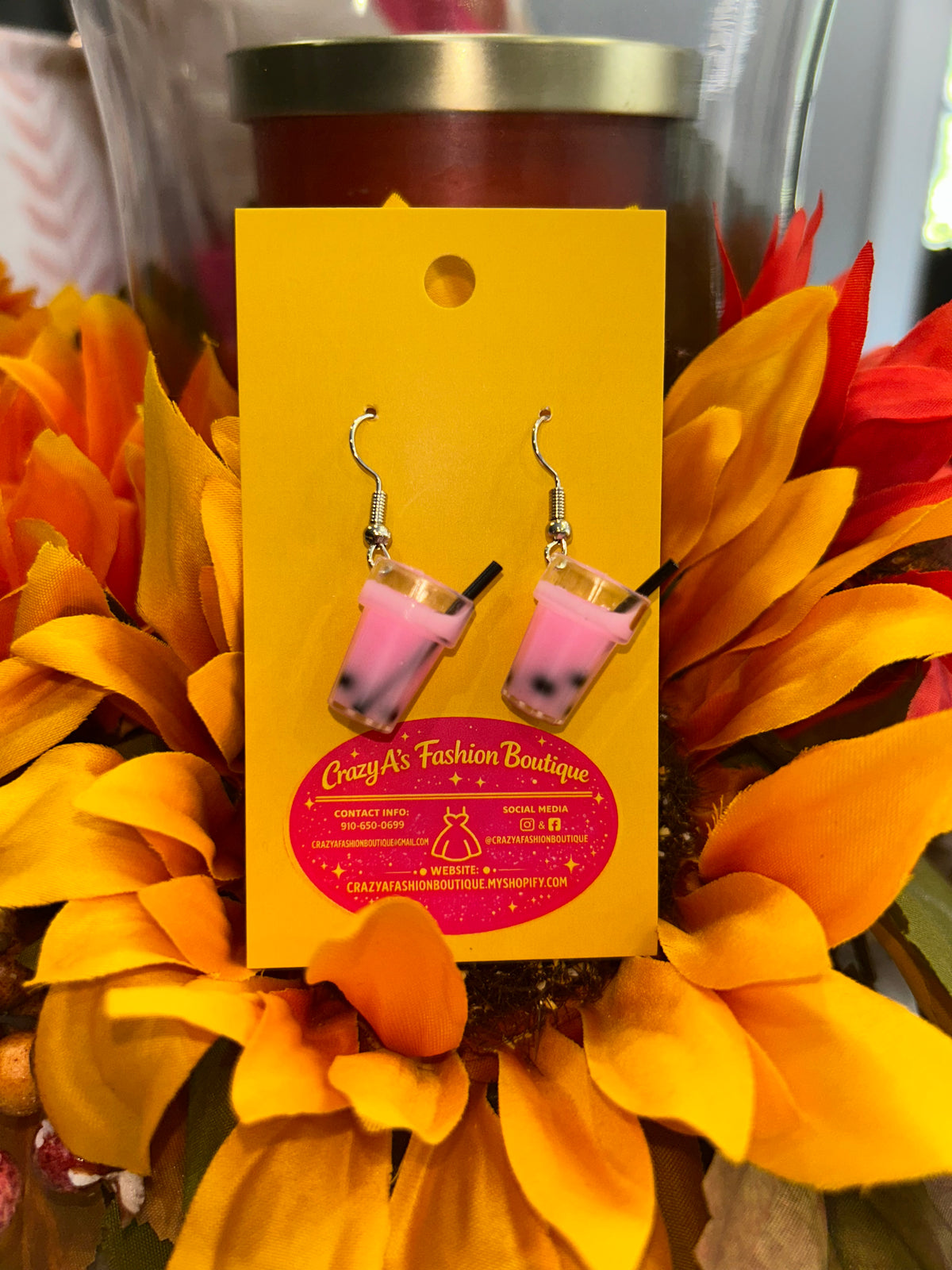 Boba Babe Earrings (Pink)