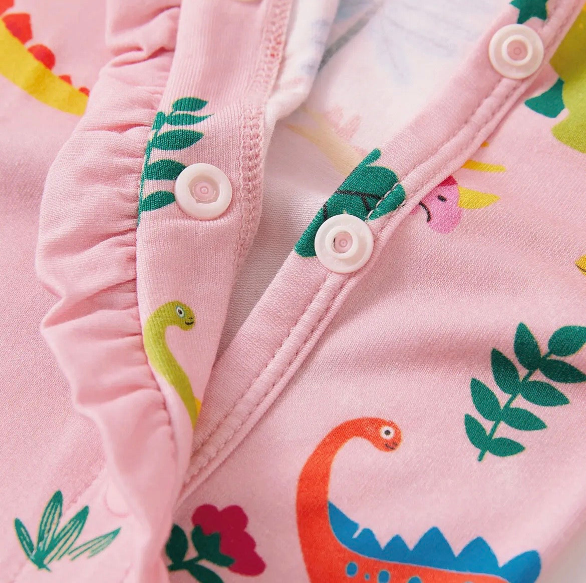 Dream Cozy Bamboo Baby Girl Ruffled Snap Sleeper