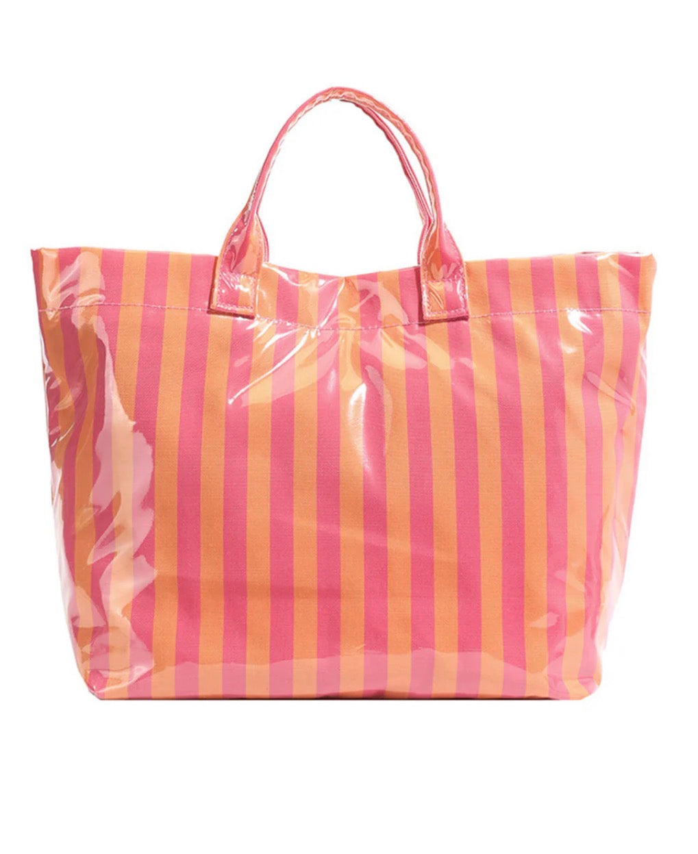 Glossy Stripped Large Tote Bag