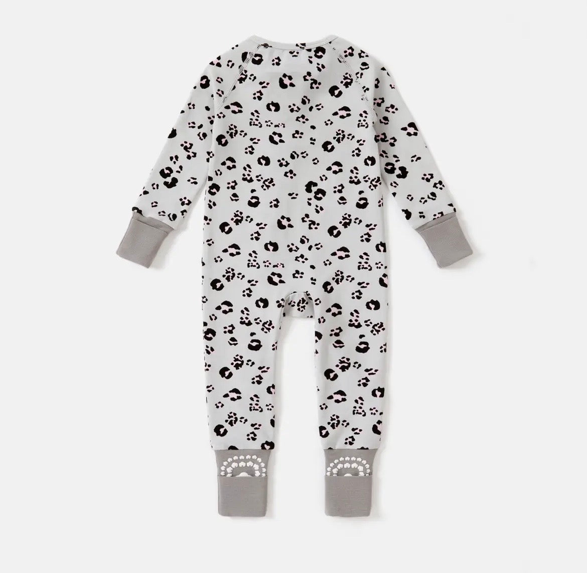Organic Cotton Gray and Pink Cheetah Print Sleeper