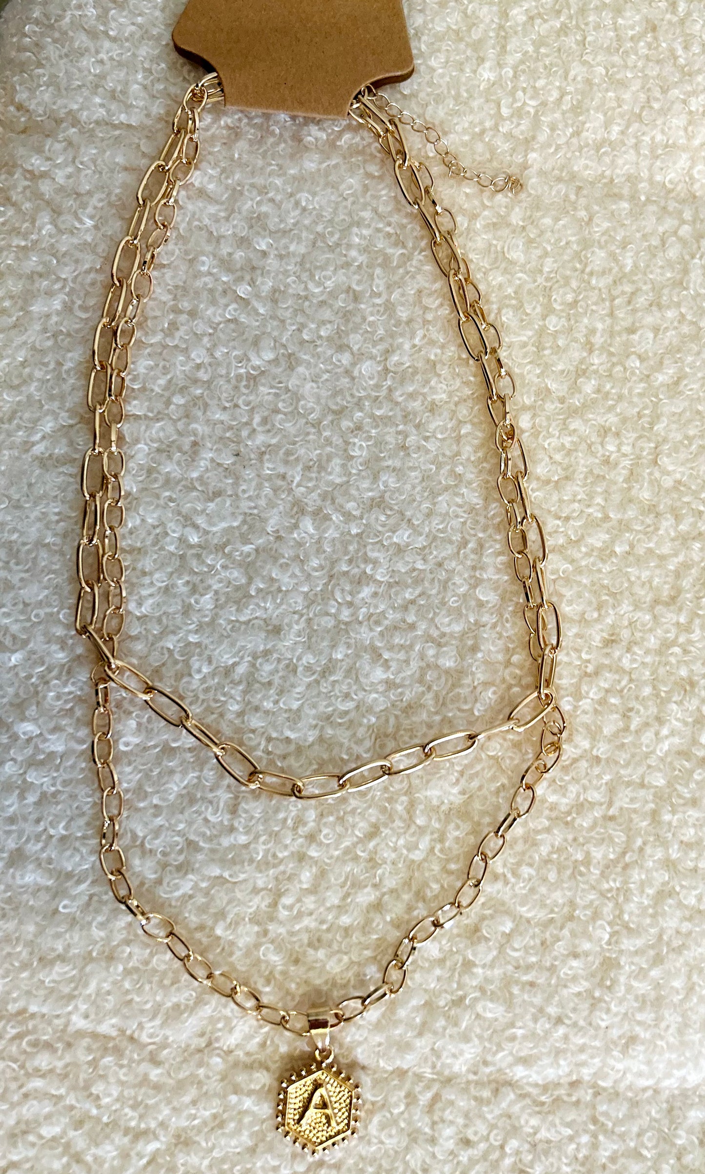 Gold Chain Letter Necklace