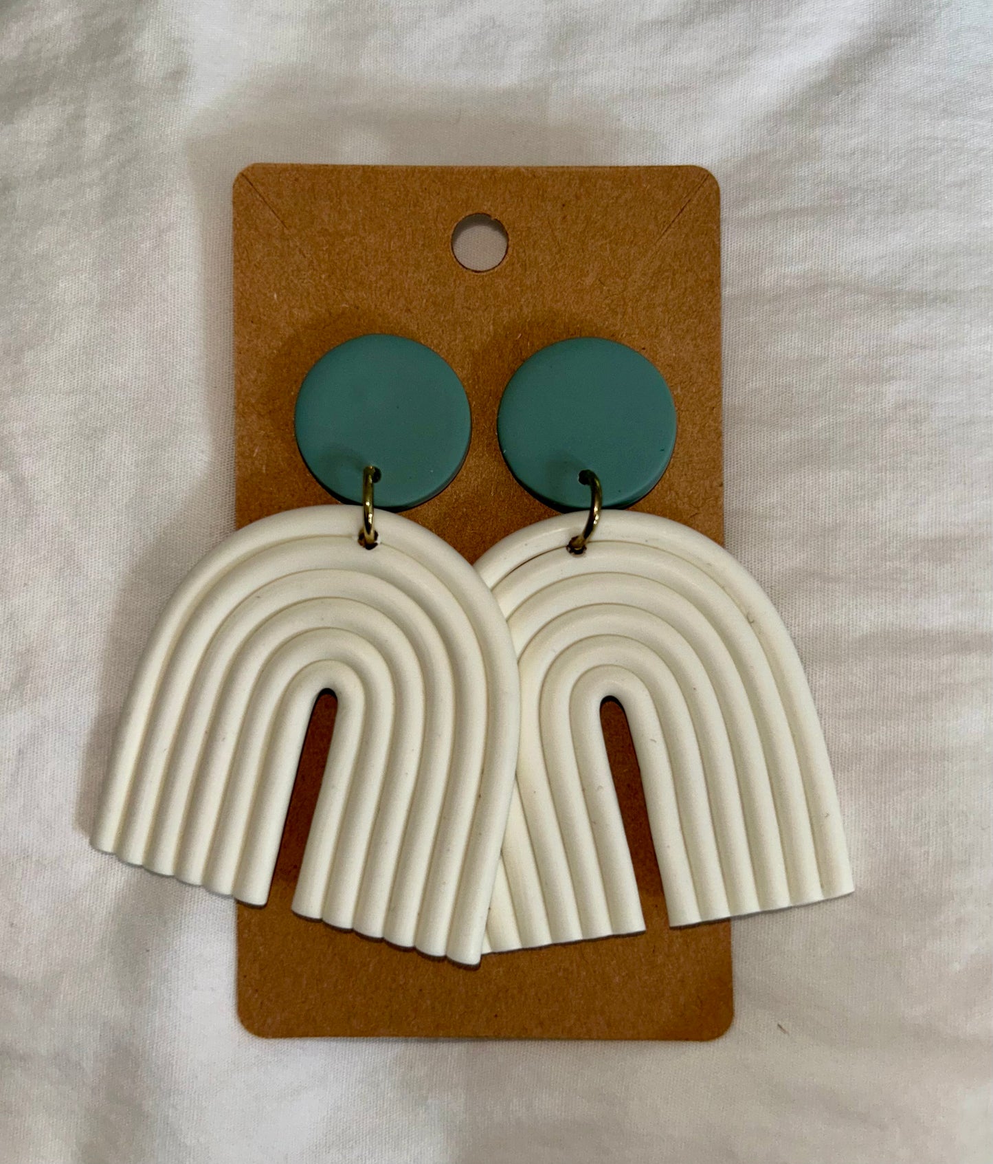 Green&Cream Boho Earrings