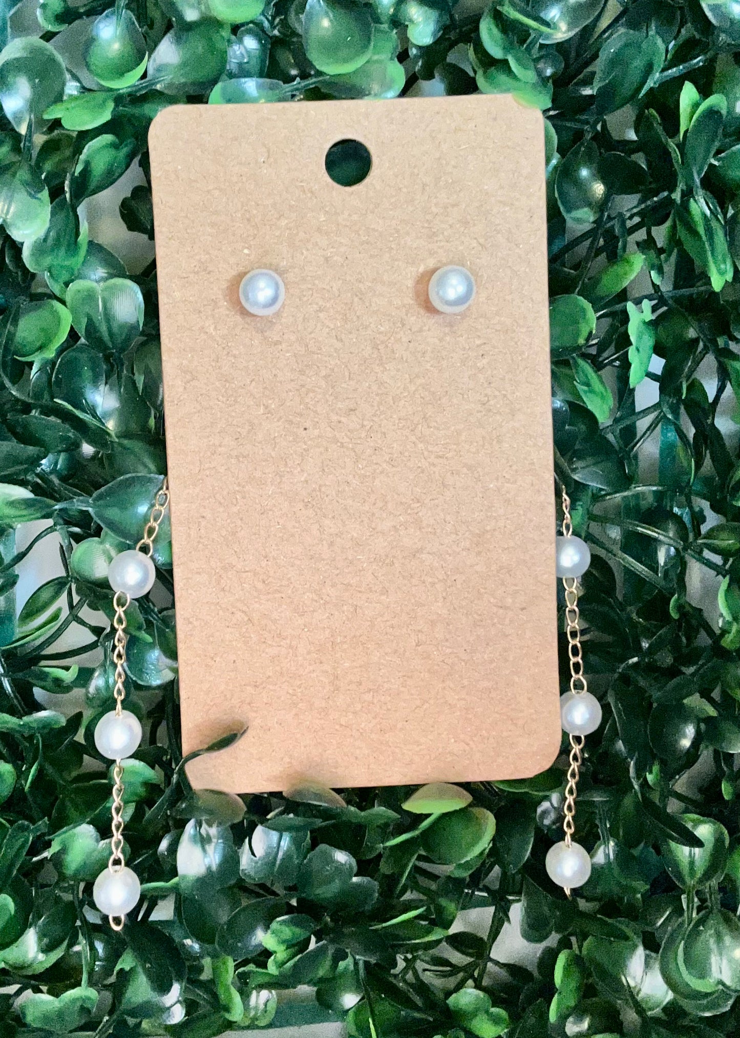 Pearl w/ Back Dangling Earrings
