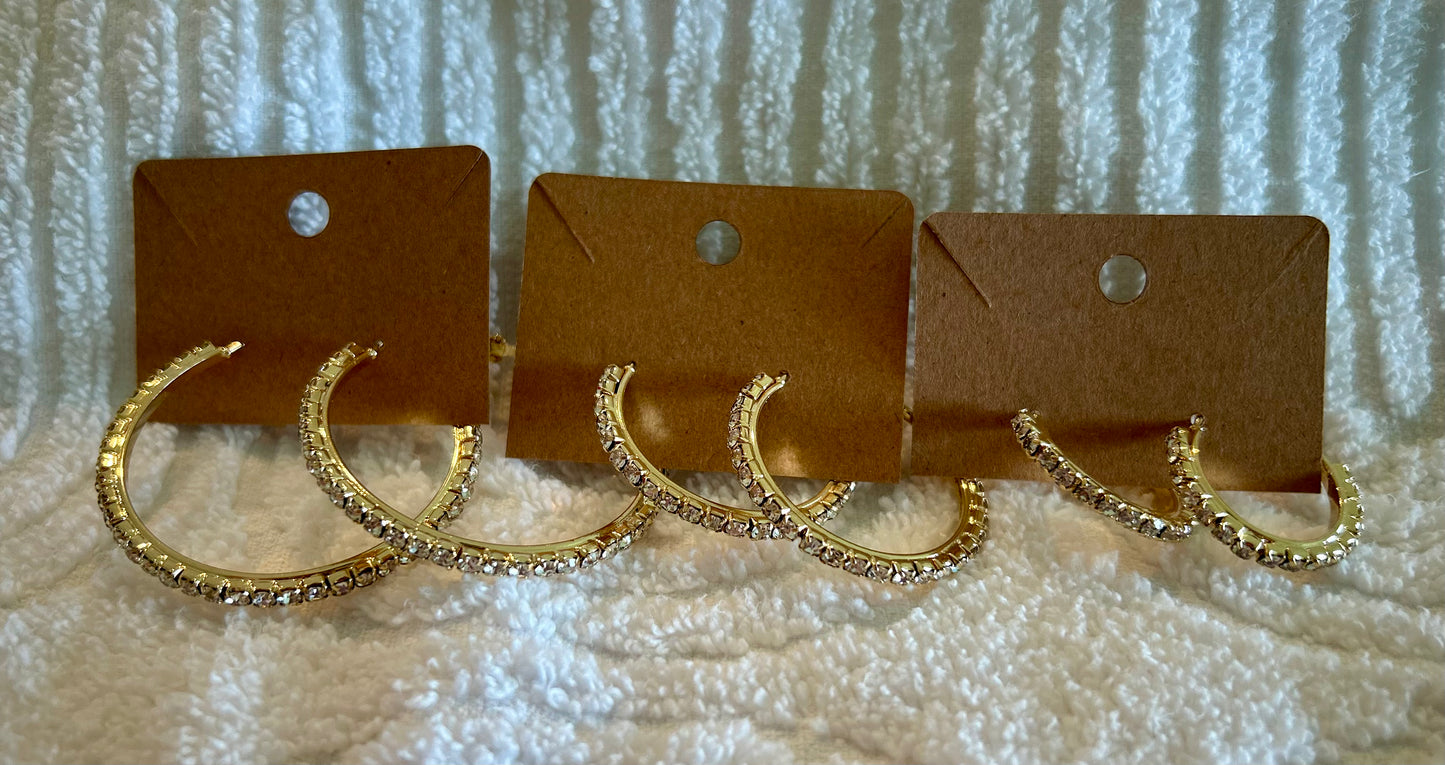 Sparkling Gold Hoops