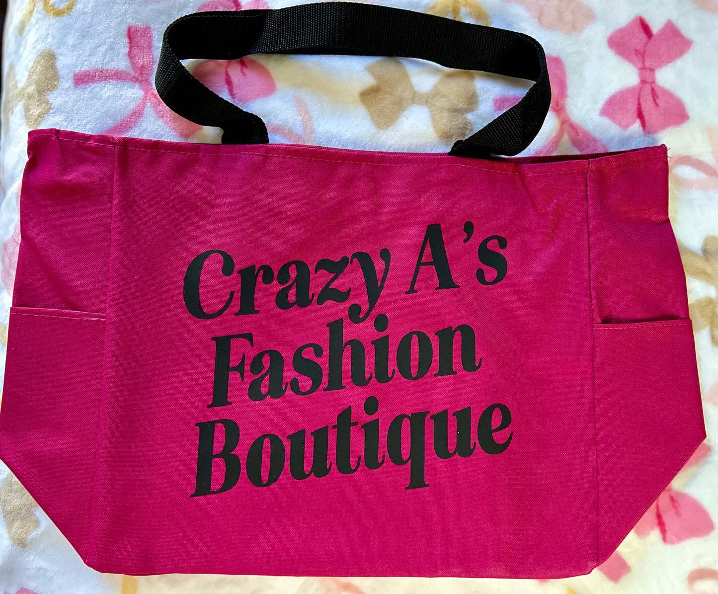 Logo Tote Bag w/ Zipper and Pockets