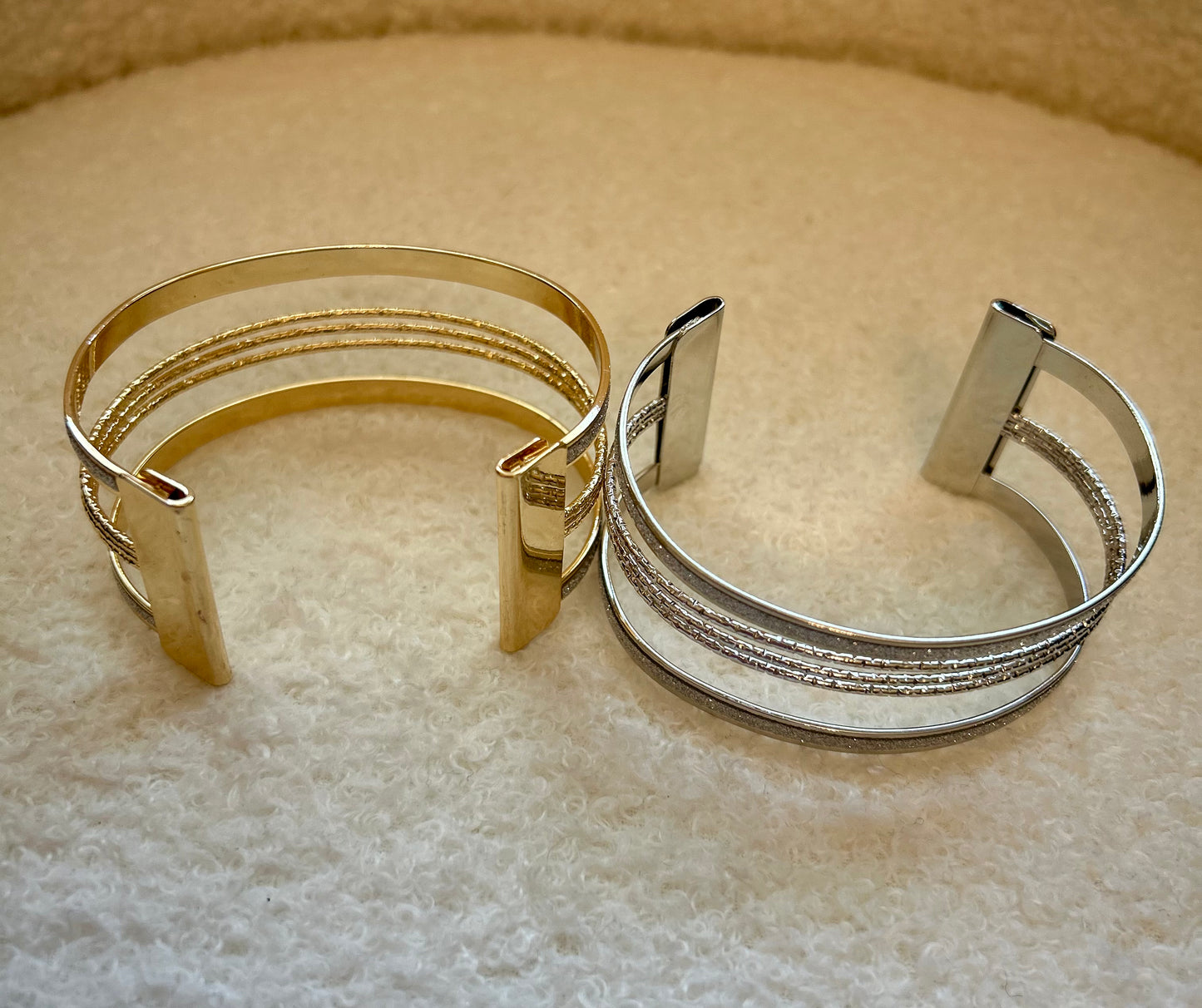 Silver And Gold Cuff Bracelet