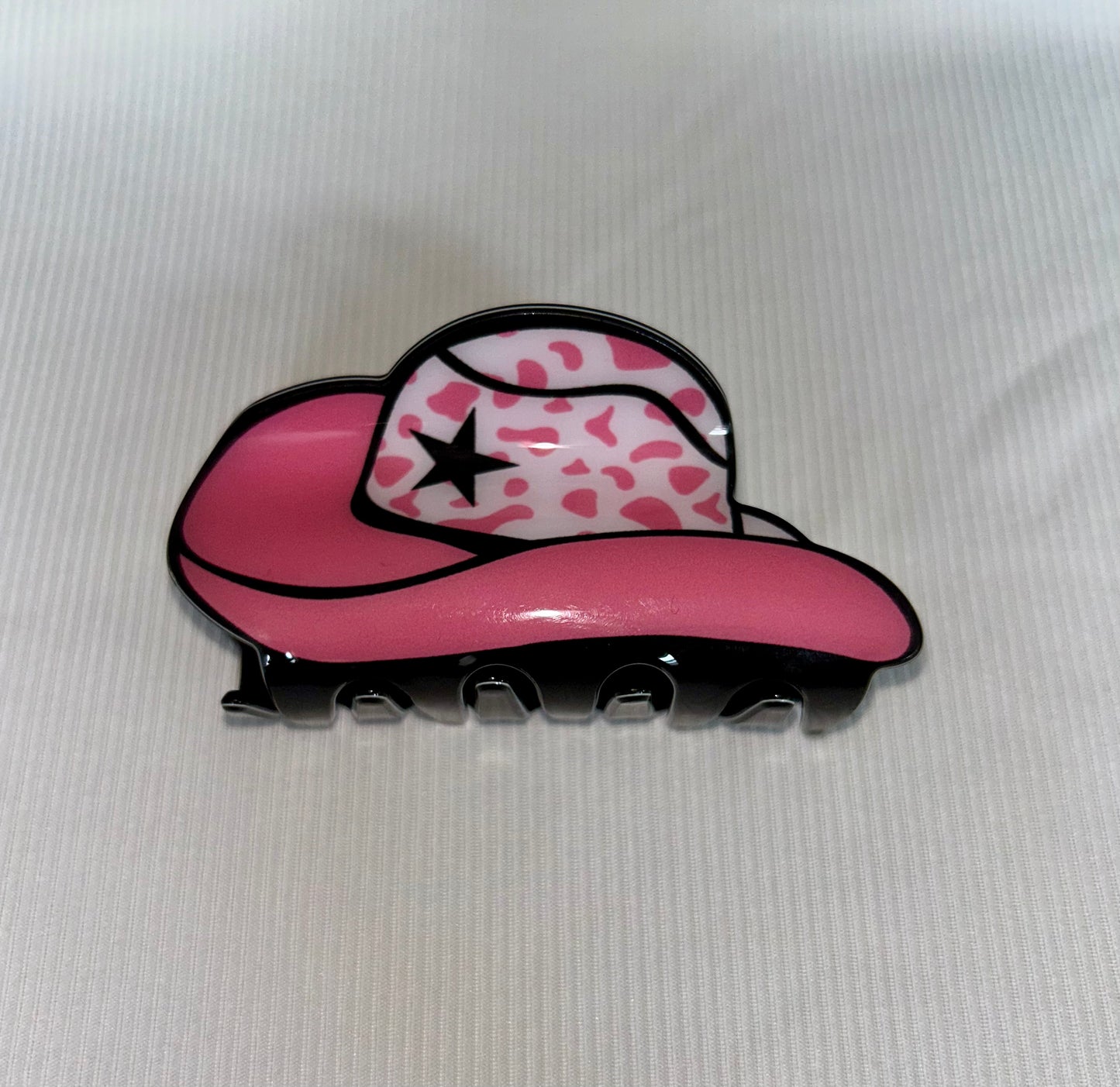 Pink Cowgirl Hat Claw Clip