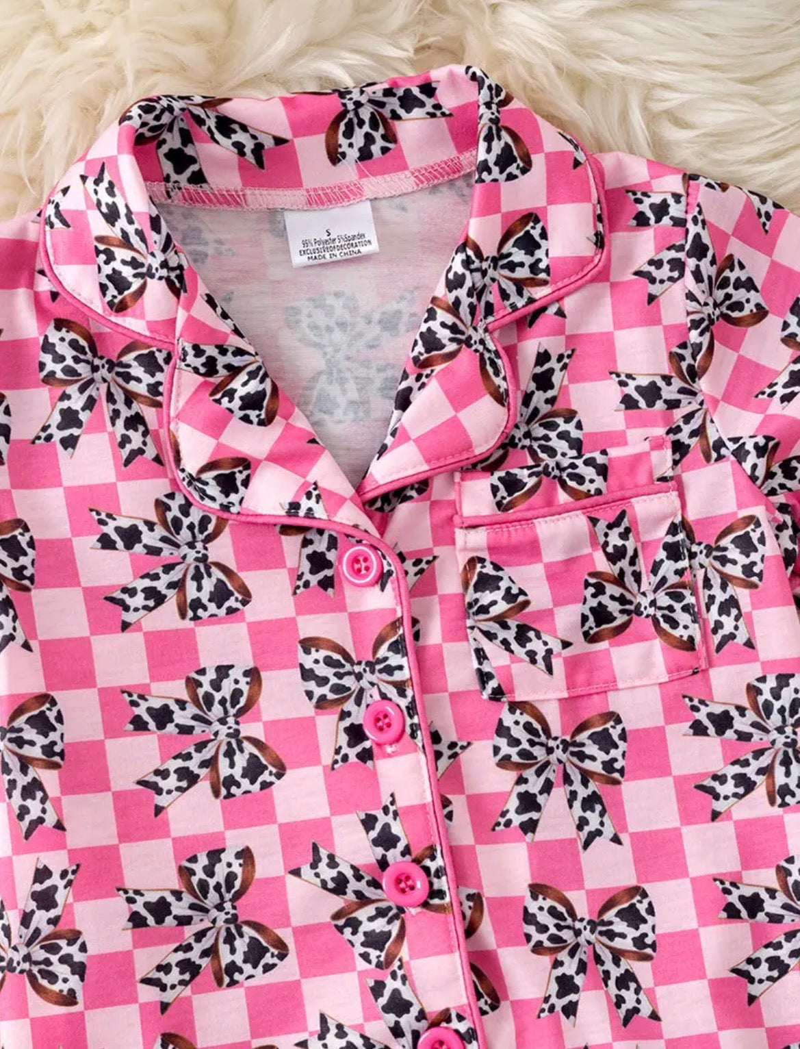 Mommy And Me Checkered Bow PJs (Girls)