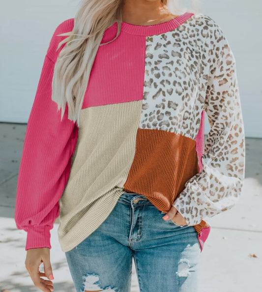 Color Block Knitted Long Sleeve