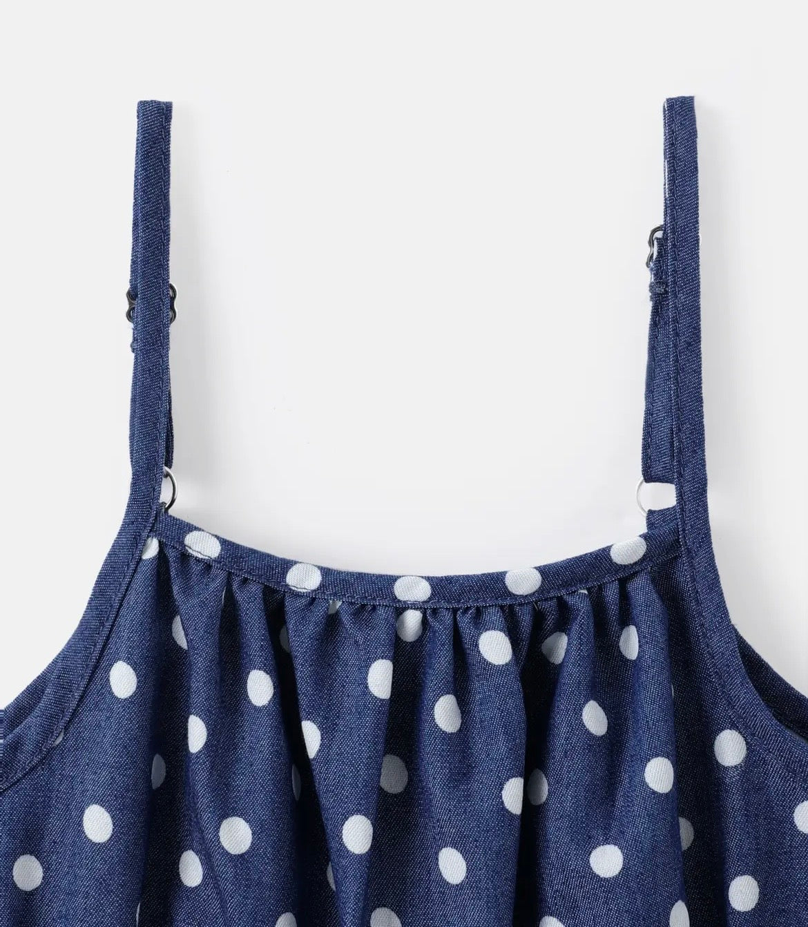 Toddler Girl Polka Dot Denim Cami Jumpsuit