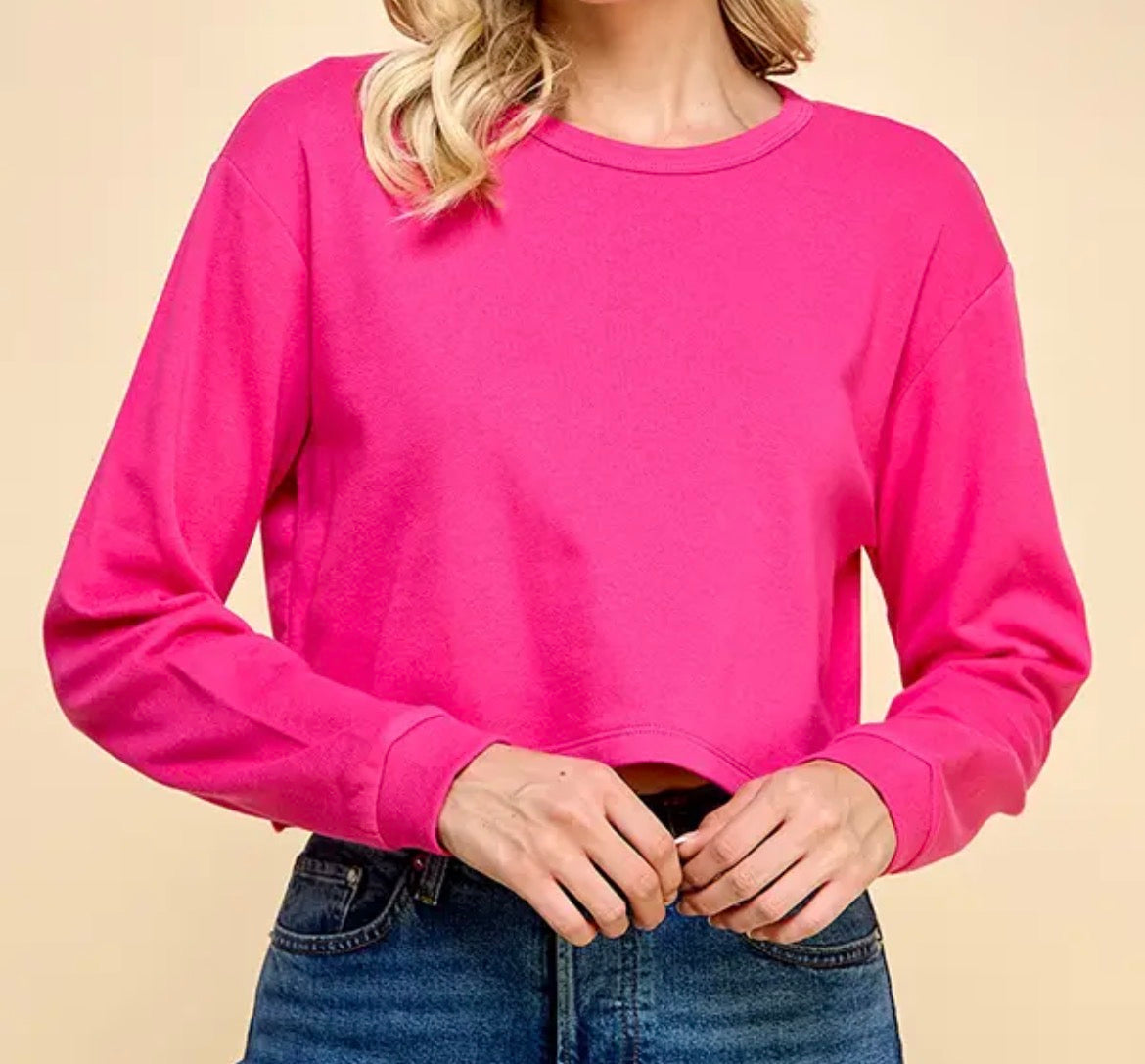 Crew Neck Crop Pullover