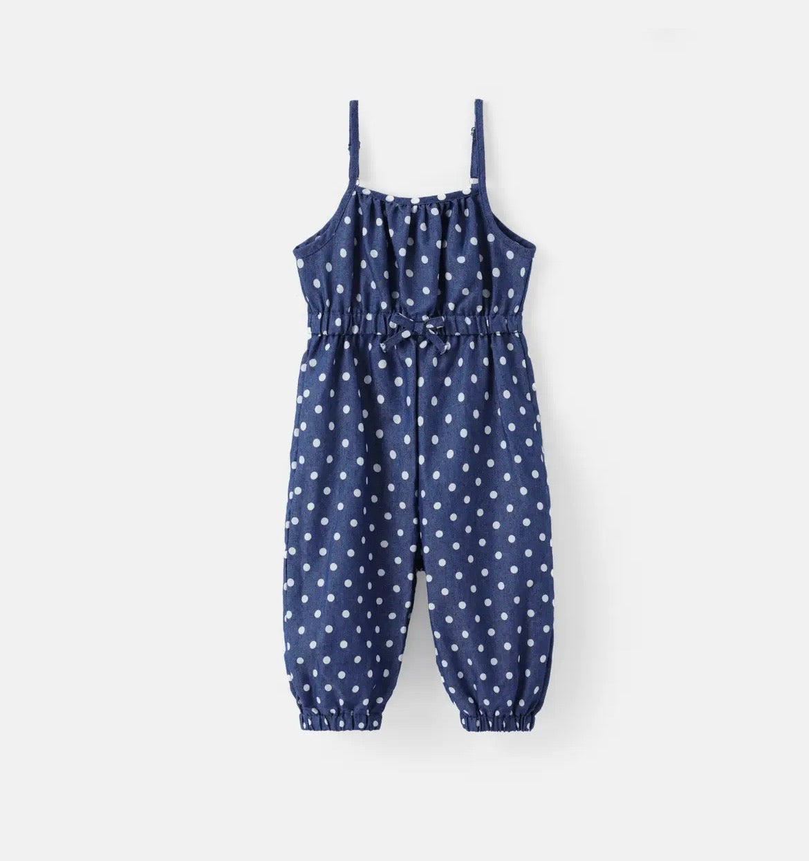 Toddler Girl Polka Dot Denim Cami Jumpsuit