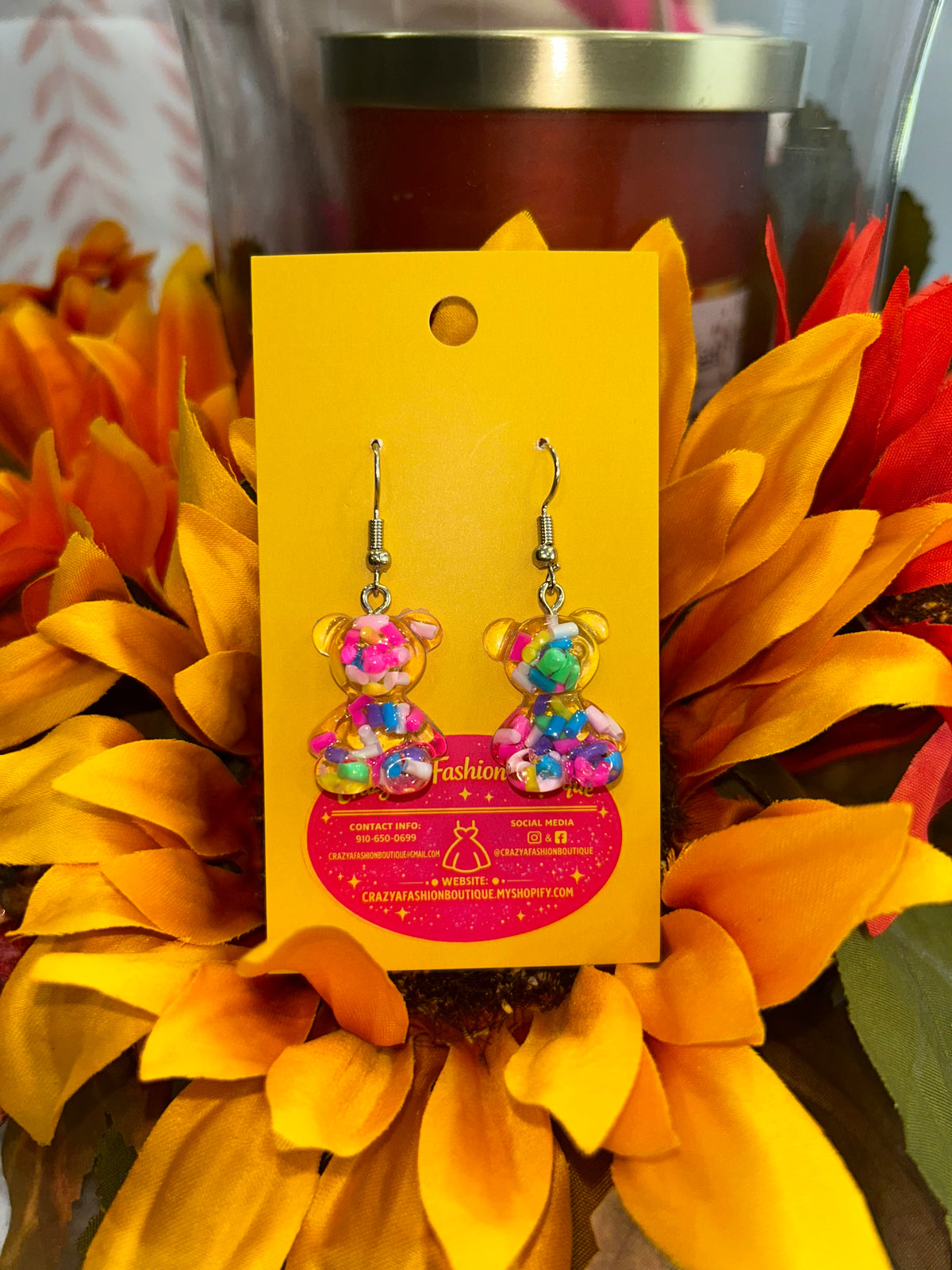 Confetti Teddy Earrings