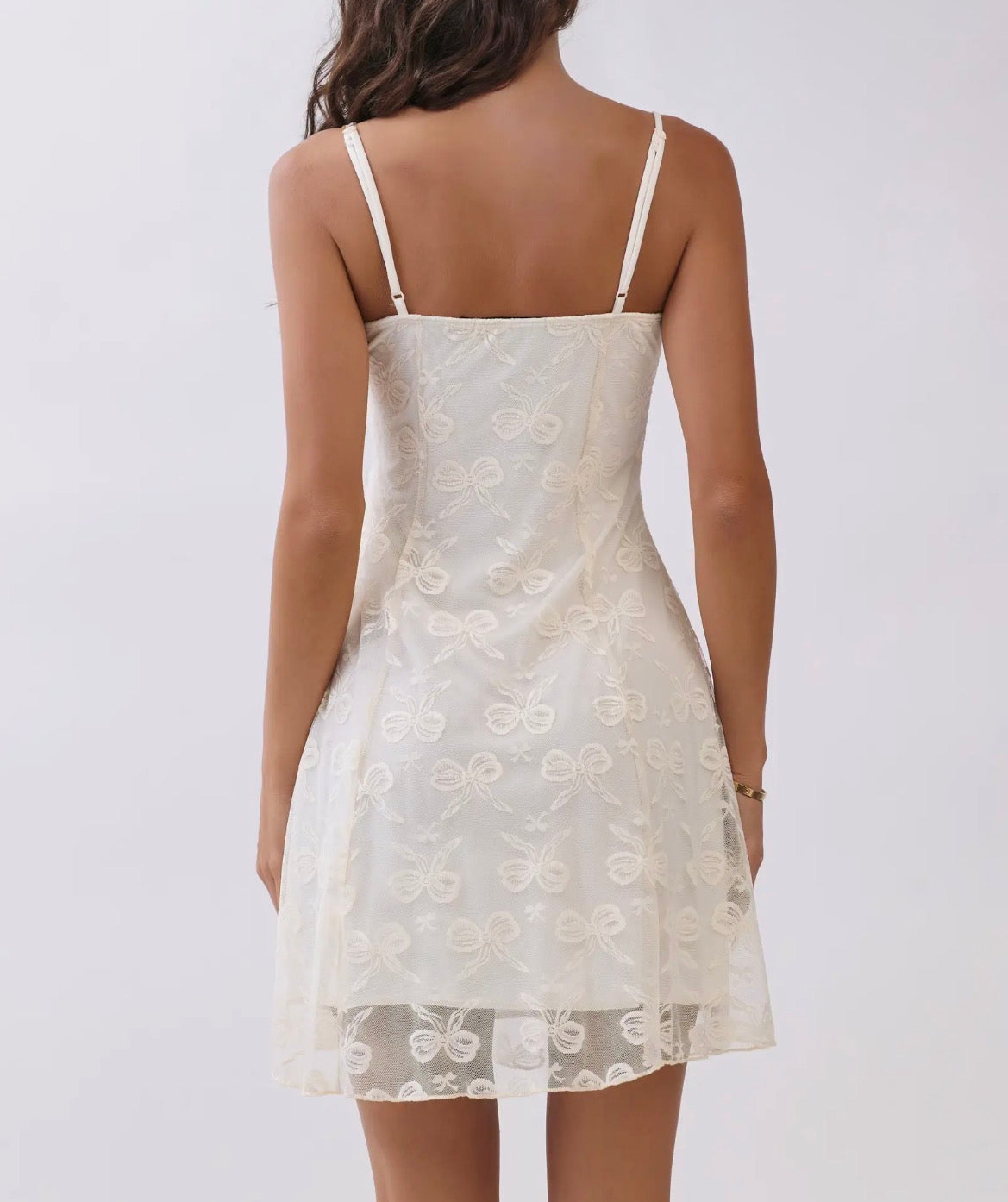 Ribbon Lace Mini Dress