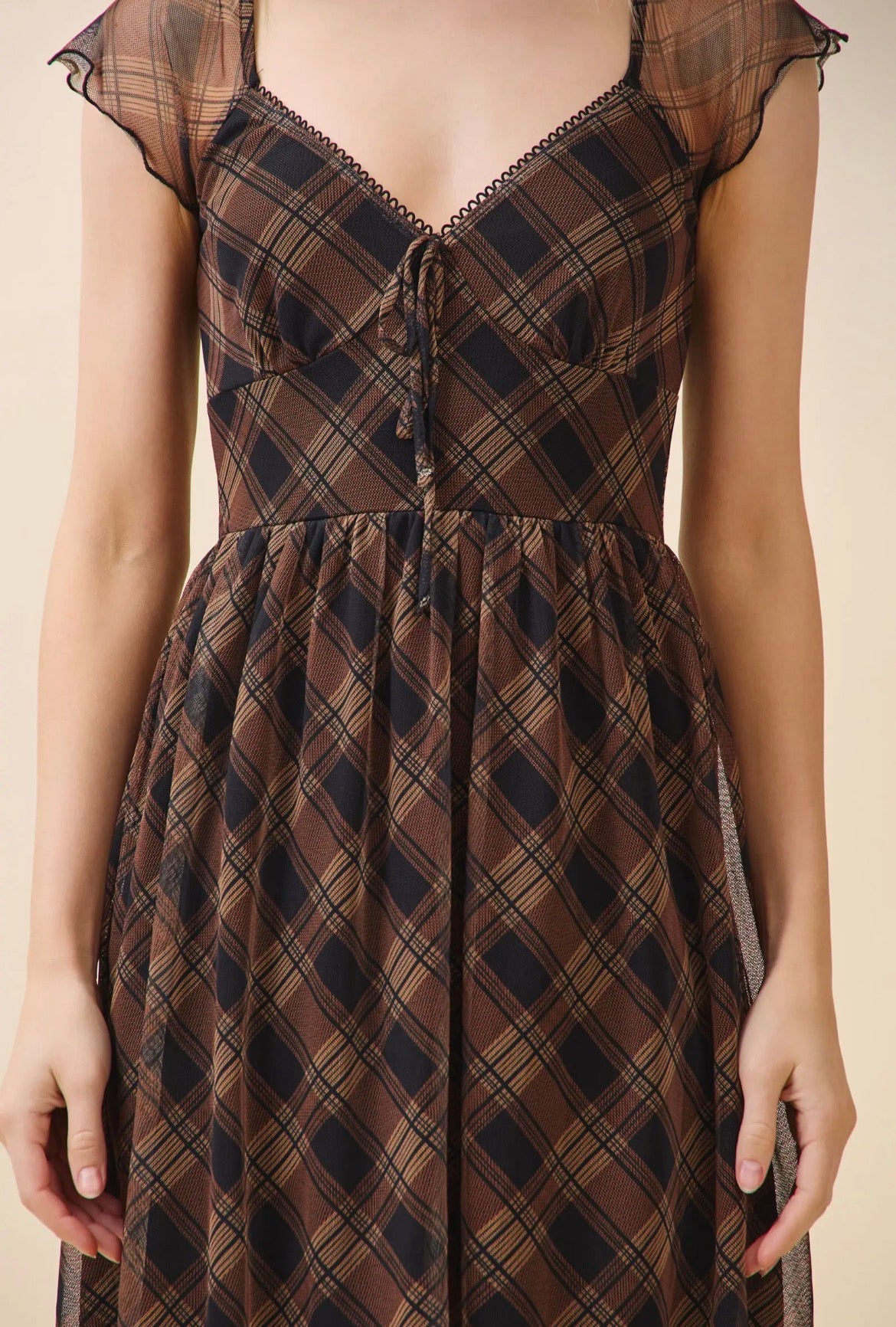 Sweetheart Plaid Mini Dress