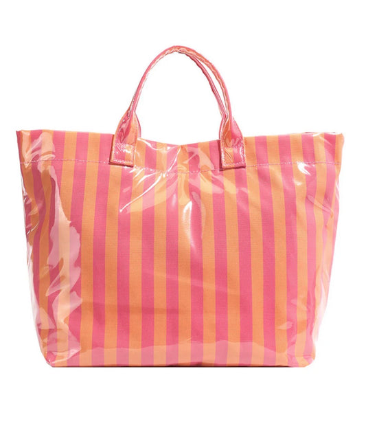 Glossy Stripped Large Tote Bag