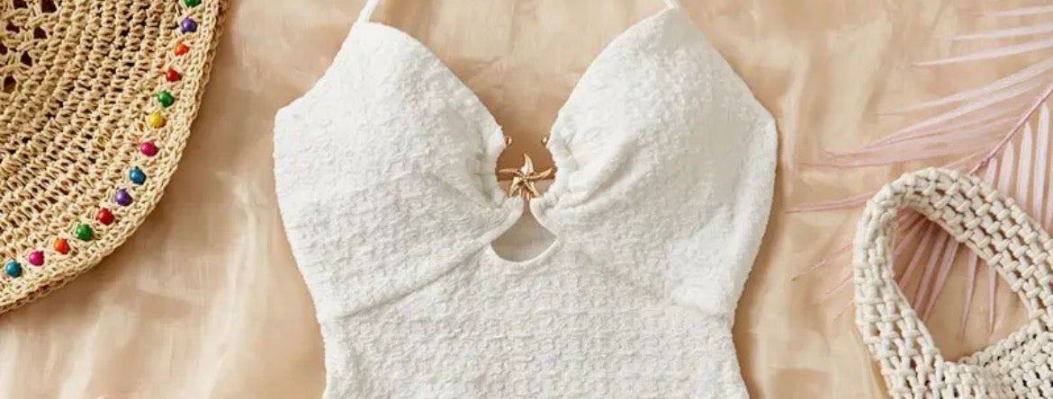 Halter Neck Open Back Shell Beach Dress