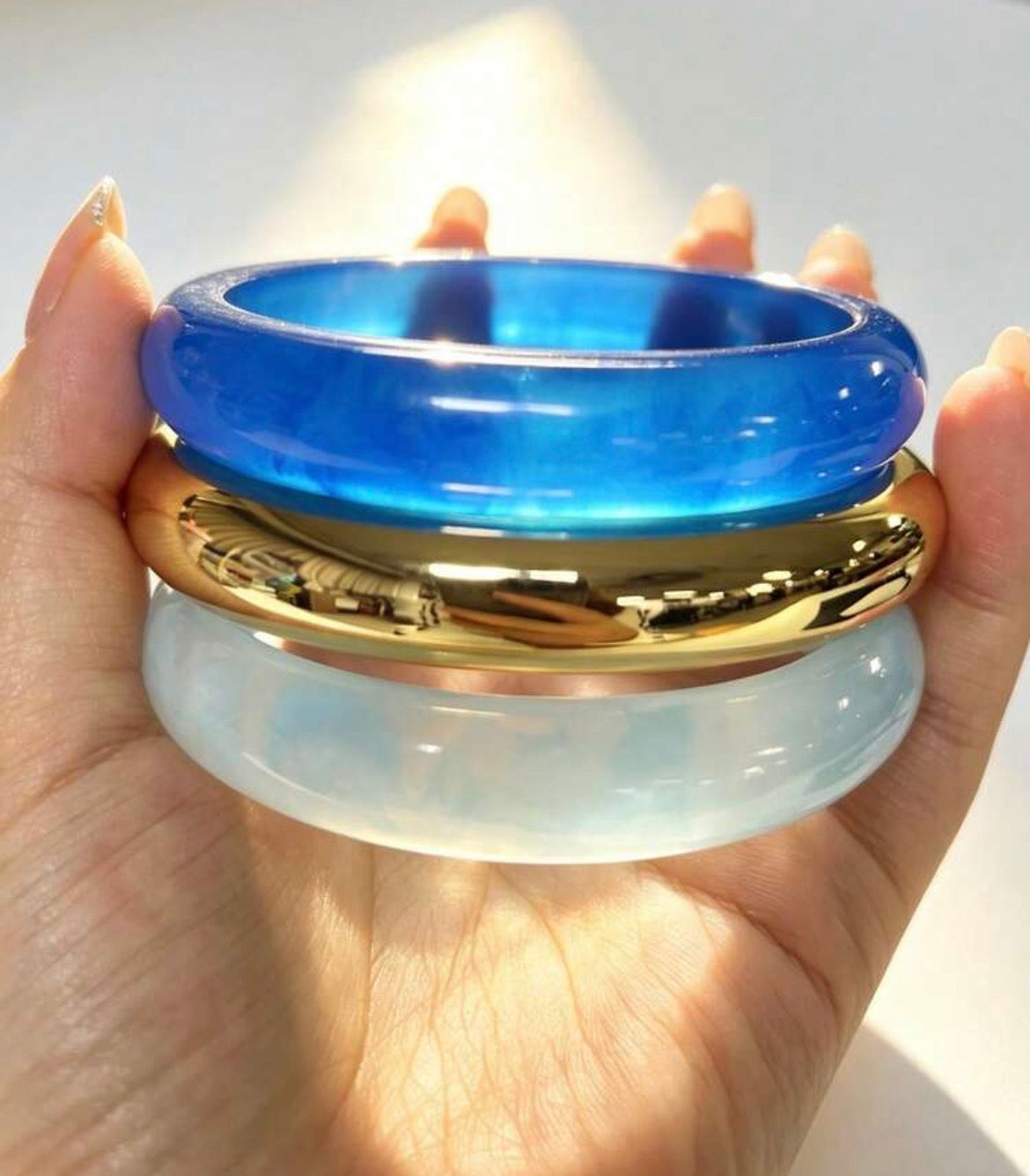 Stackable Acrylic Bracelet Set- Pink And Blue Available