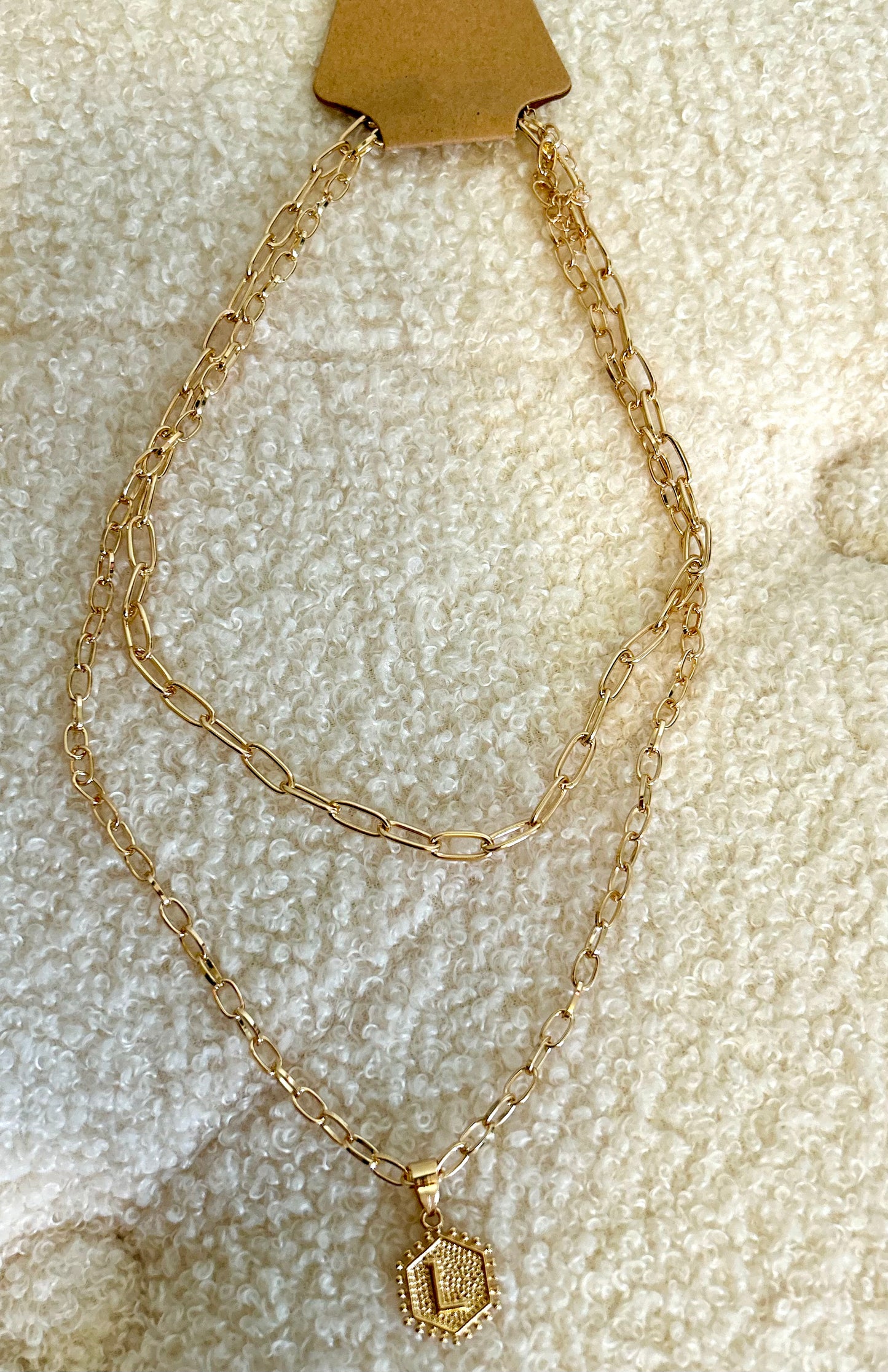 Gold Chain Letter Necklace