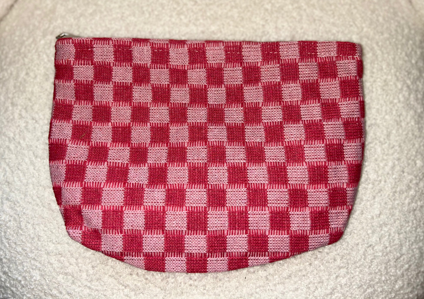 Checkered Makeup Bag- Different Color Options Available