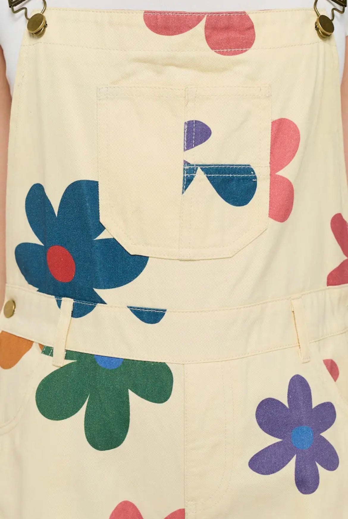 Colorful Daisy Print Overalls