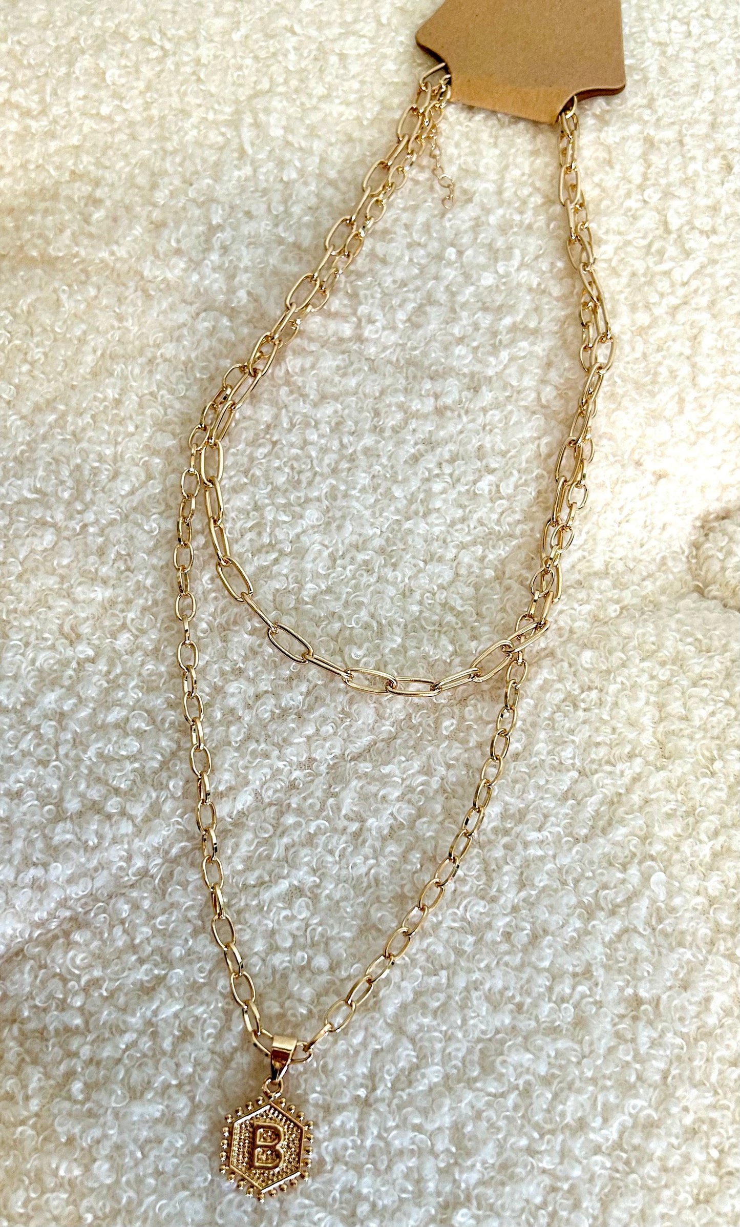 Gold Chain Letter Necklace