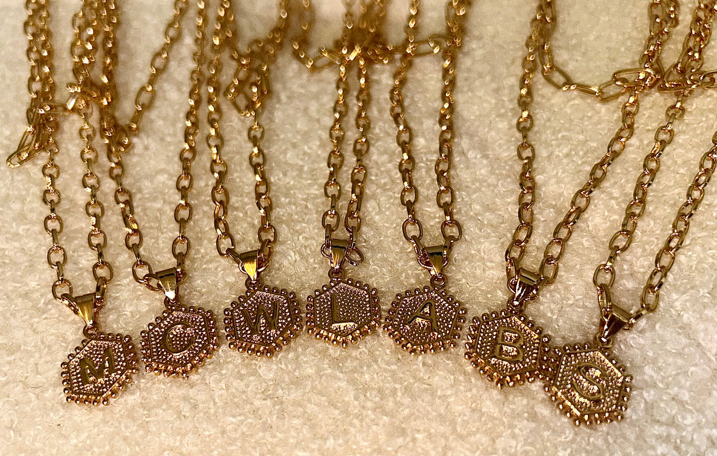 Gold Chain Letter Necklace