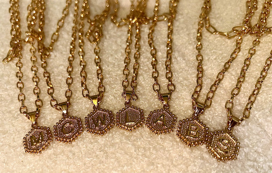 Gold Chain Letter Necklace