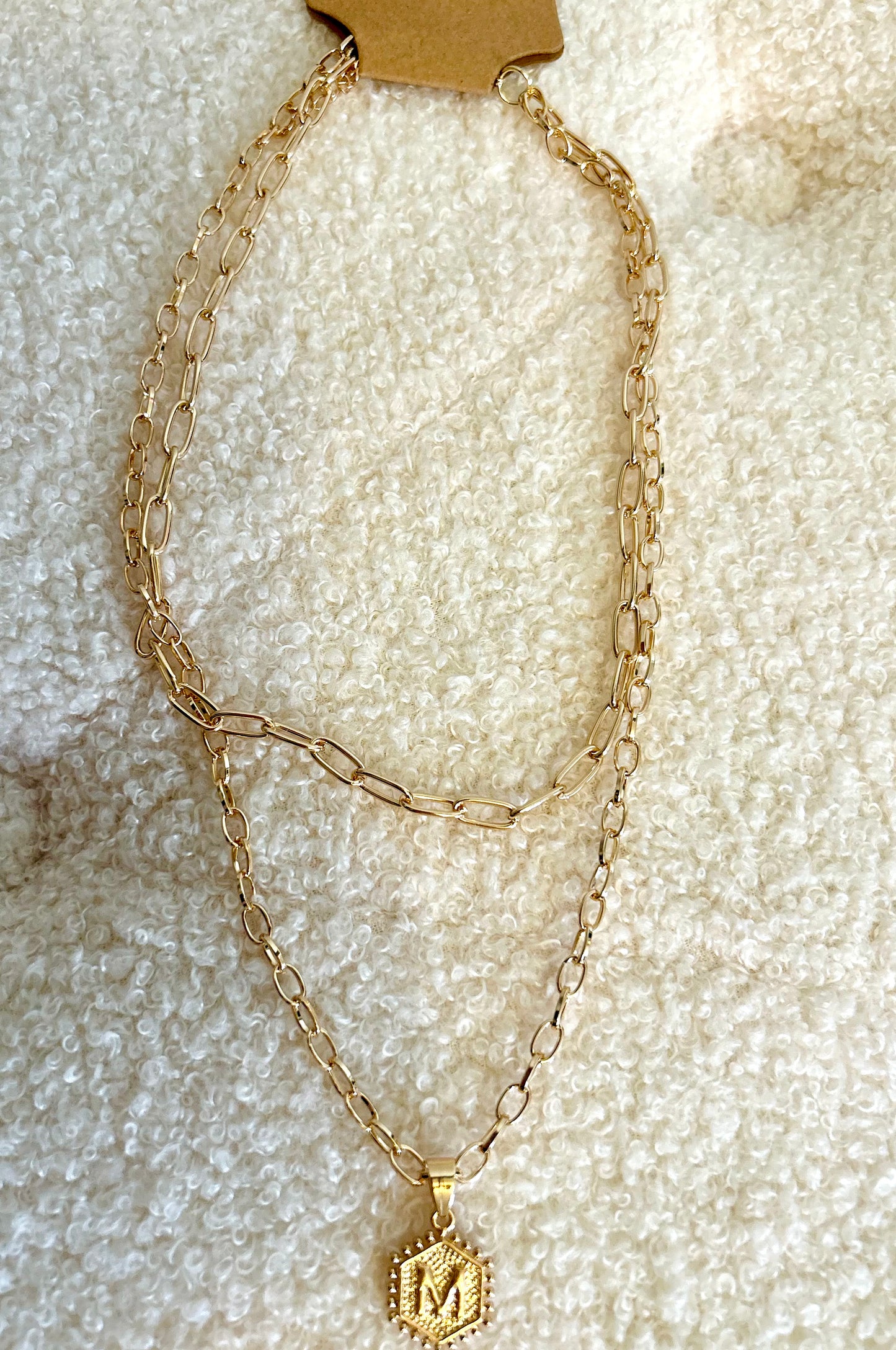 Gold Chain Letter Necklace