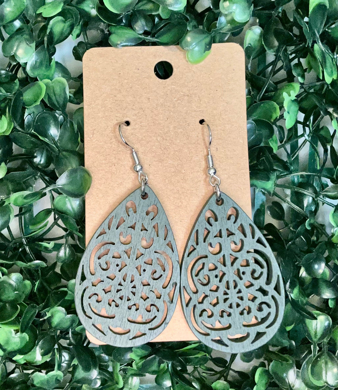Dangling Wooden Earrings-Different Color Options Available