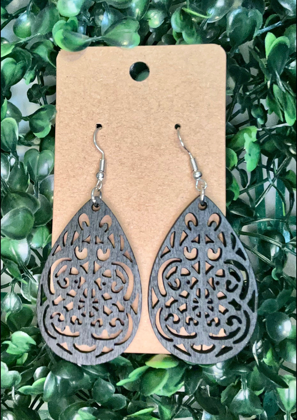 Dangling Wooden Earrings-Different Color Options Available