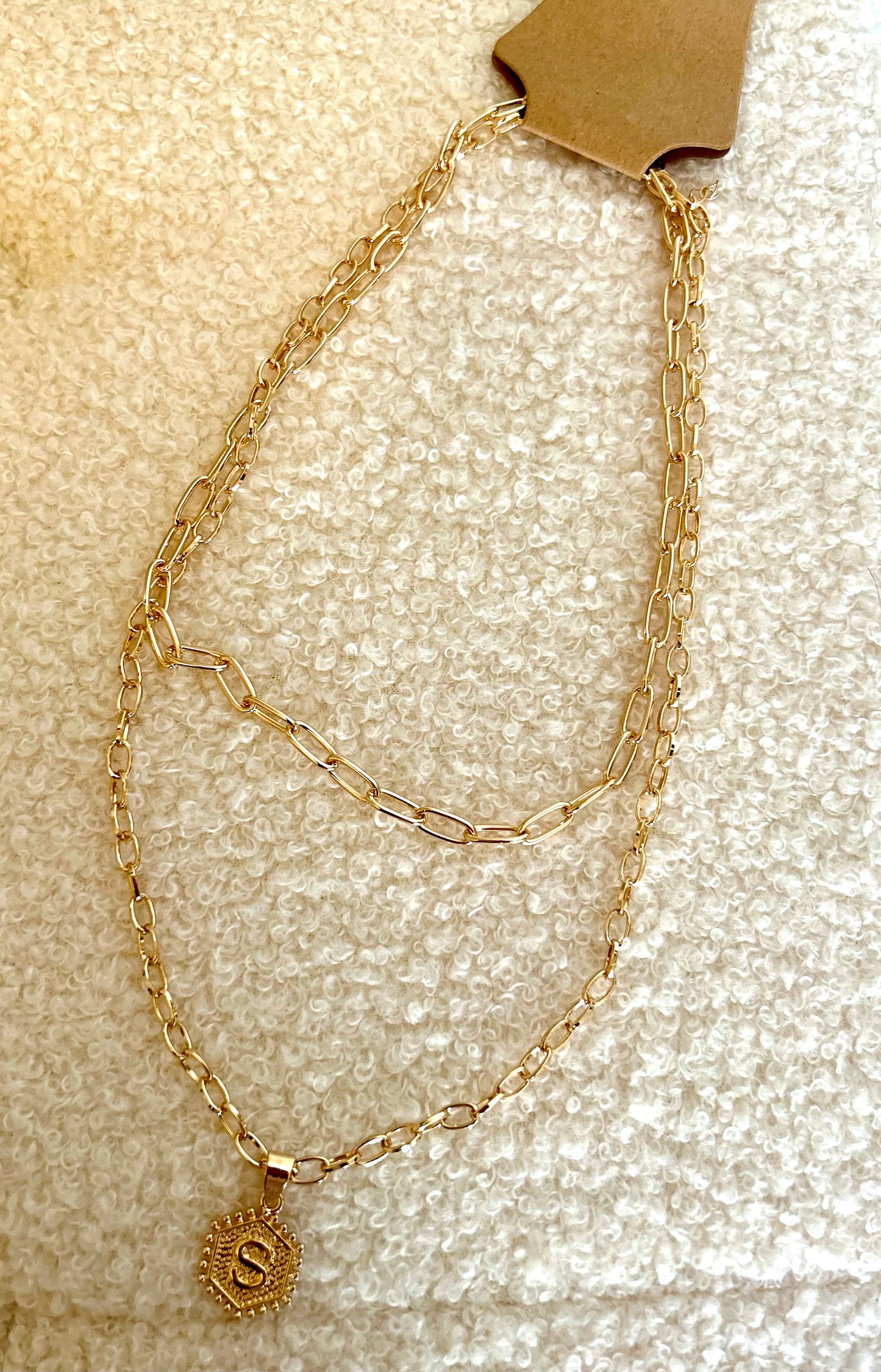 Gold Chain Letter Necklace