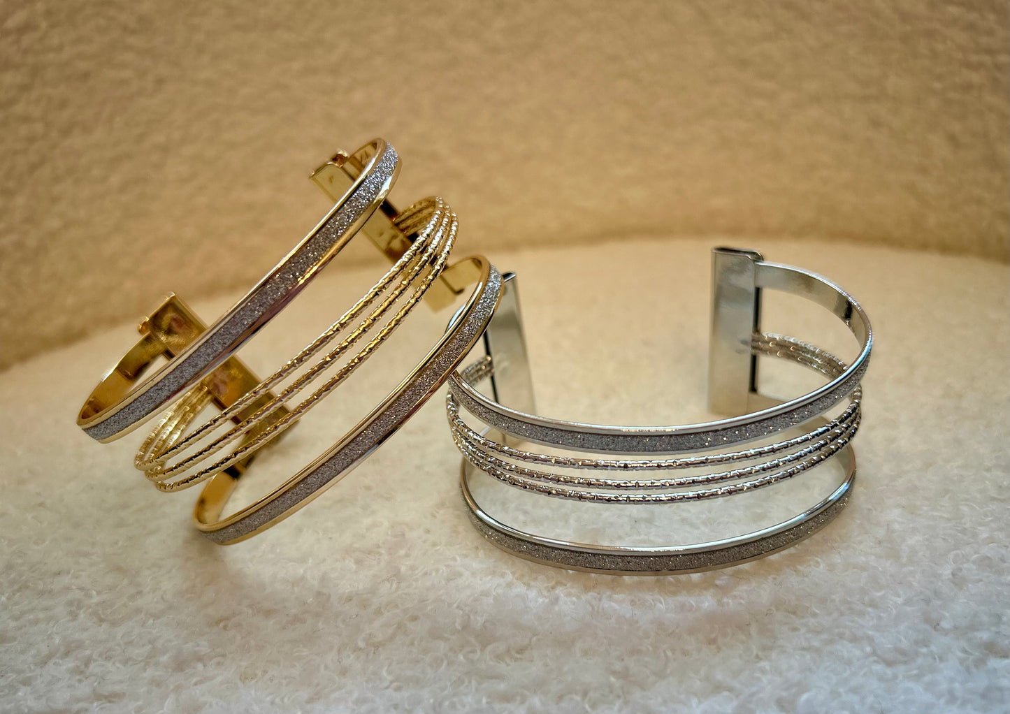 Silver And Gold Cuff Bracelet