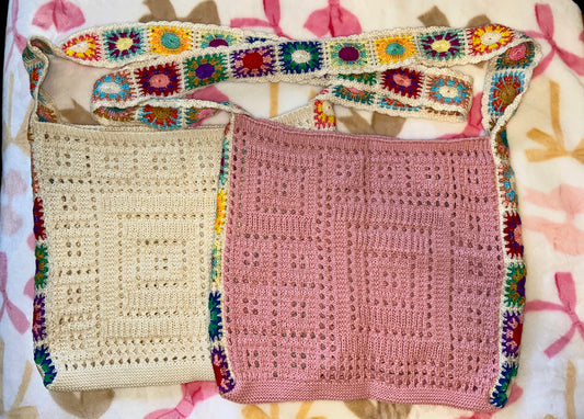 Knitted Flower Crossbody Bag