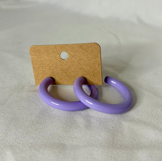 Purple Hoop Earrings