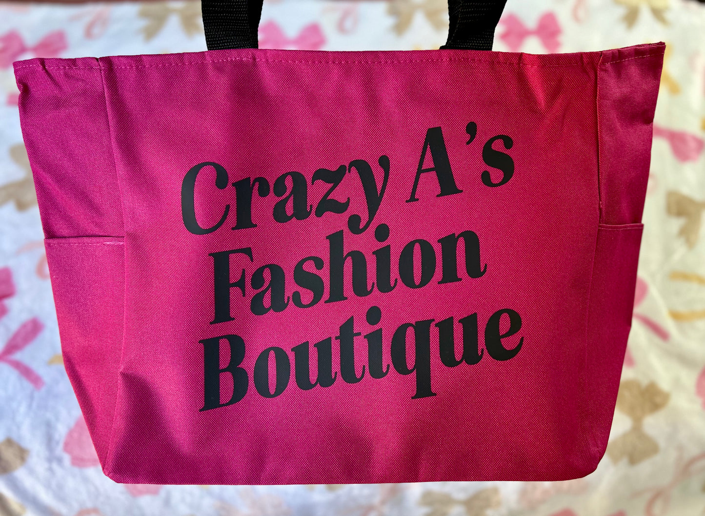 Logo Tote Bag w/ Zipper and Pockets