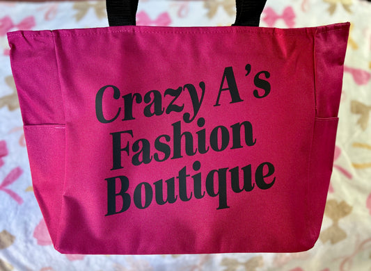 Logo Tote Bag w/ Zipper and Pockets