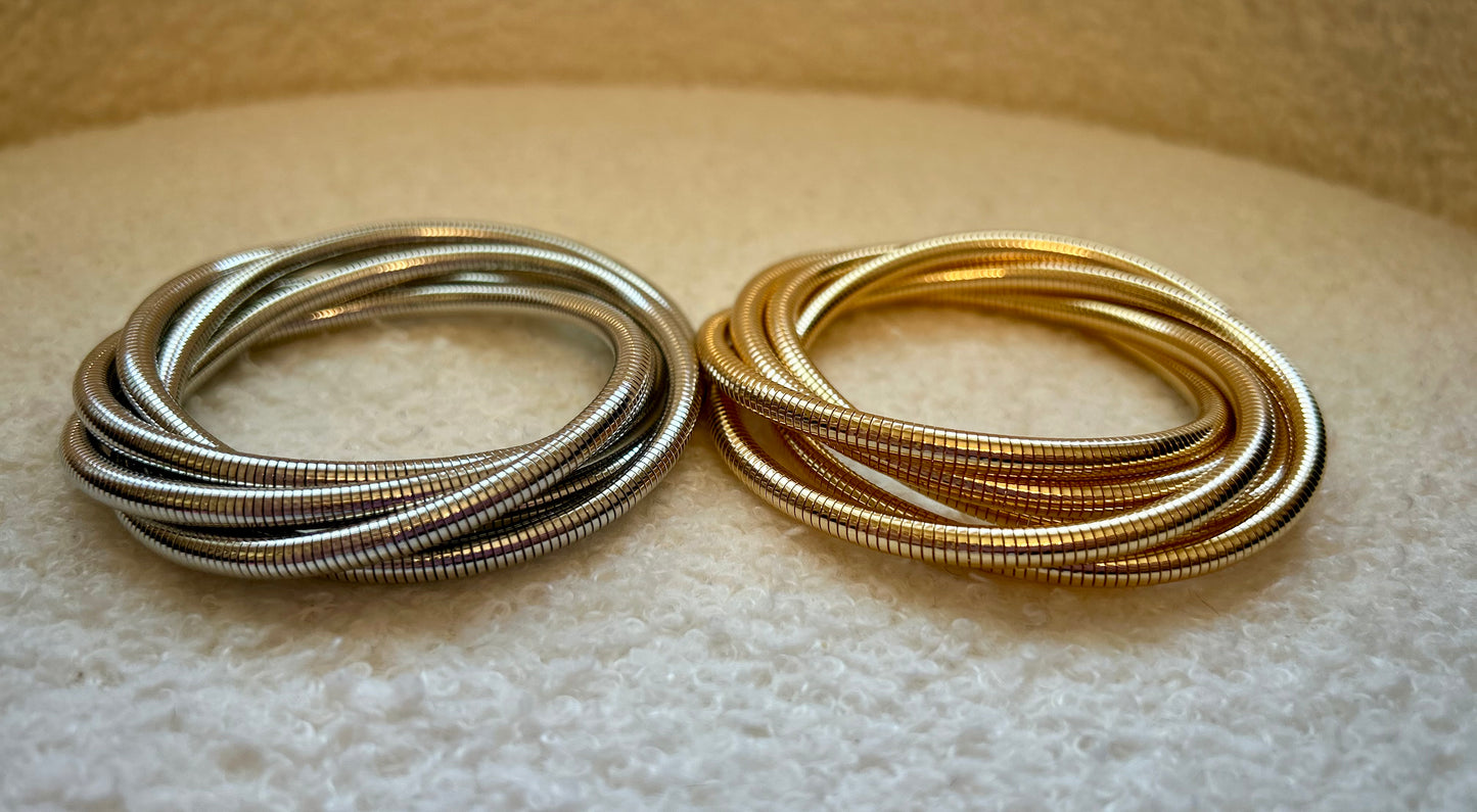 Silver And Gold Bangle Bracelets