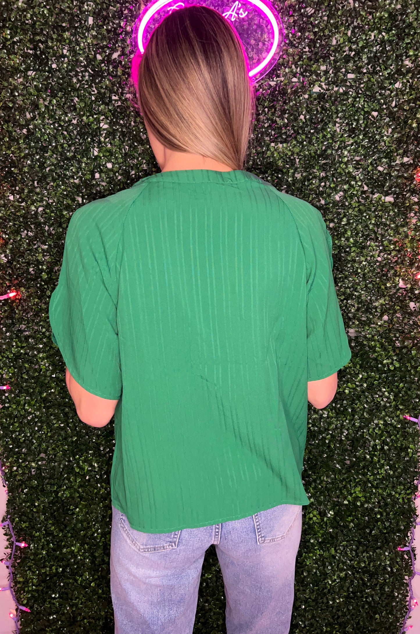 Pleated V Neck Open Shoulder Solid Blouse
