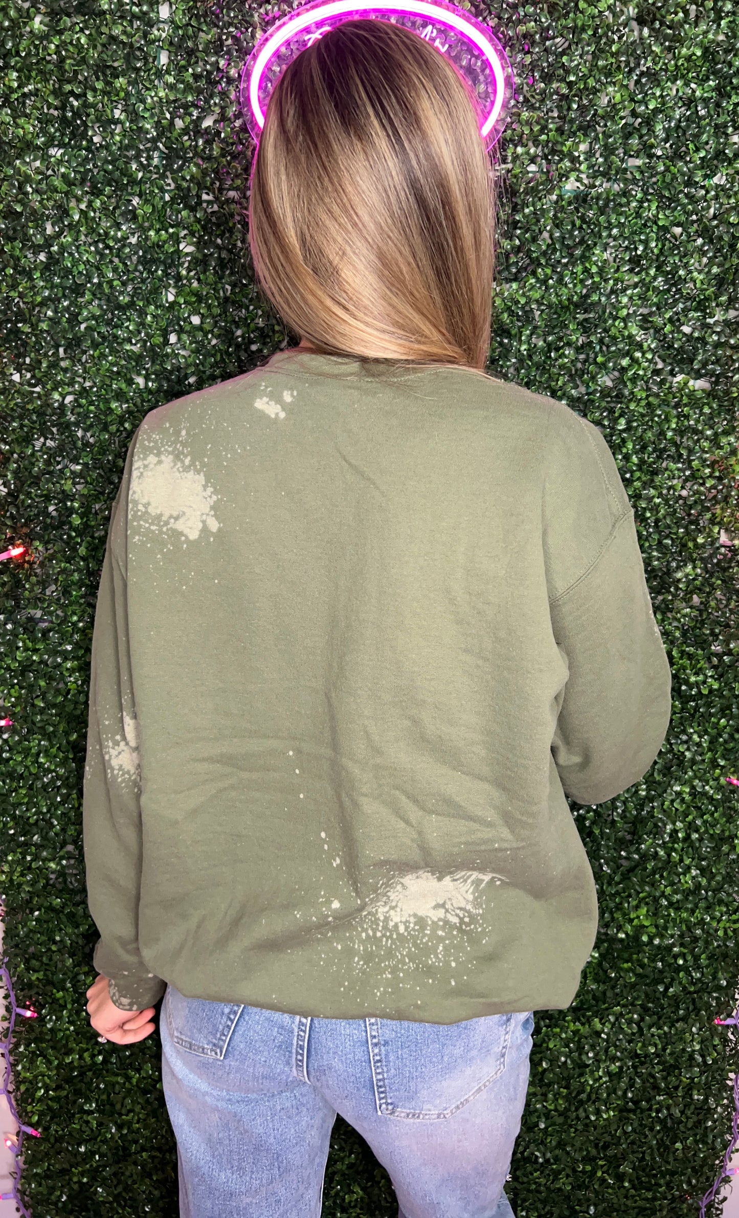 Bleached Military Green Sweatshirt