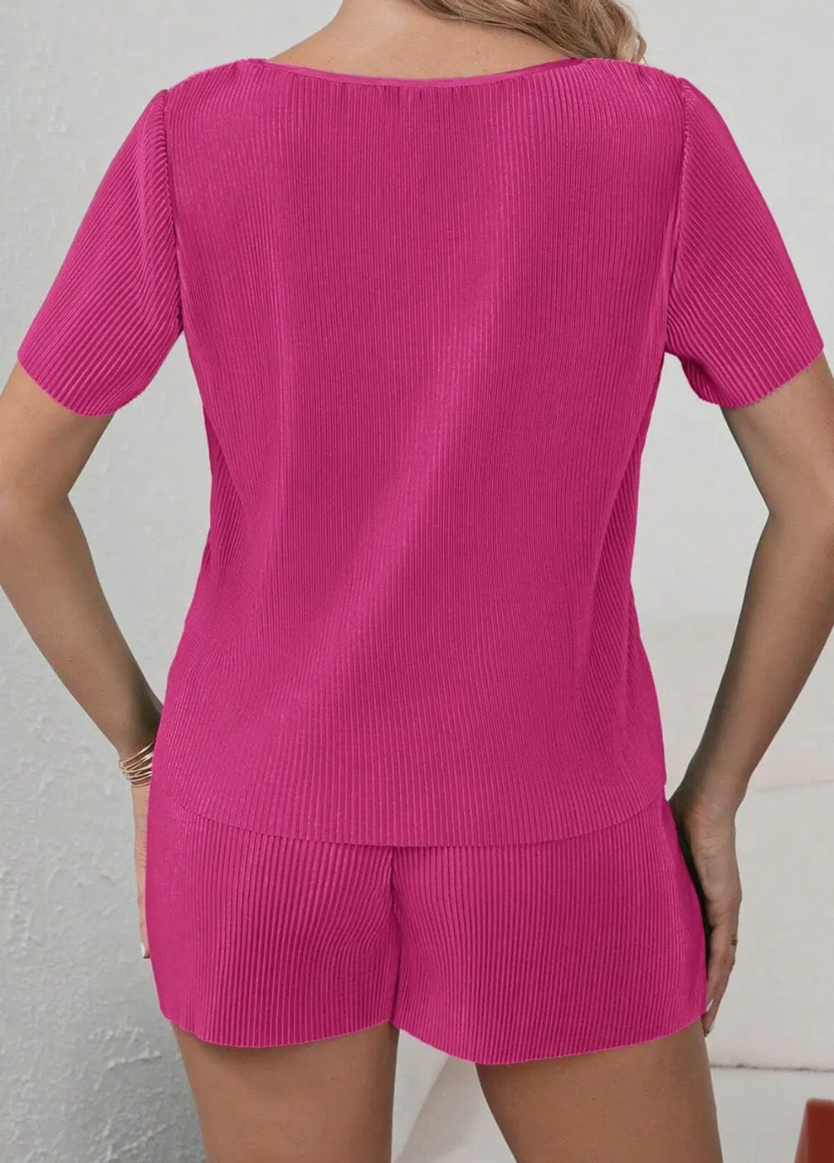 Two Piece Casual Pleated Set