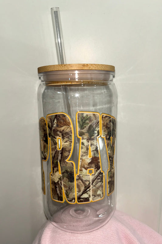 Camo Pray cup W/ Straw