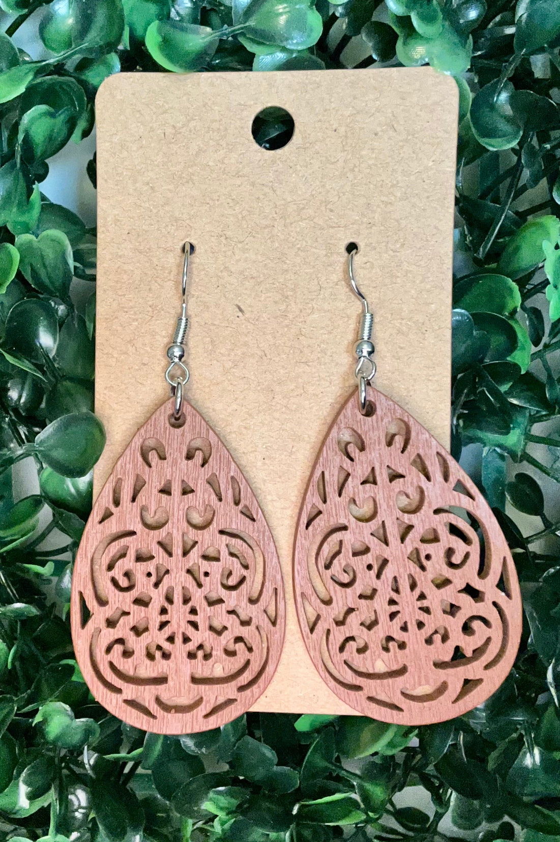 Dangling Wooden Earrings-Different Color Options Available