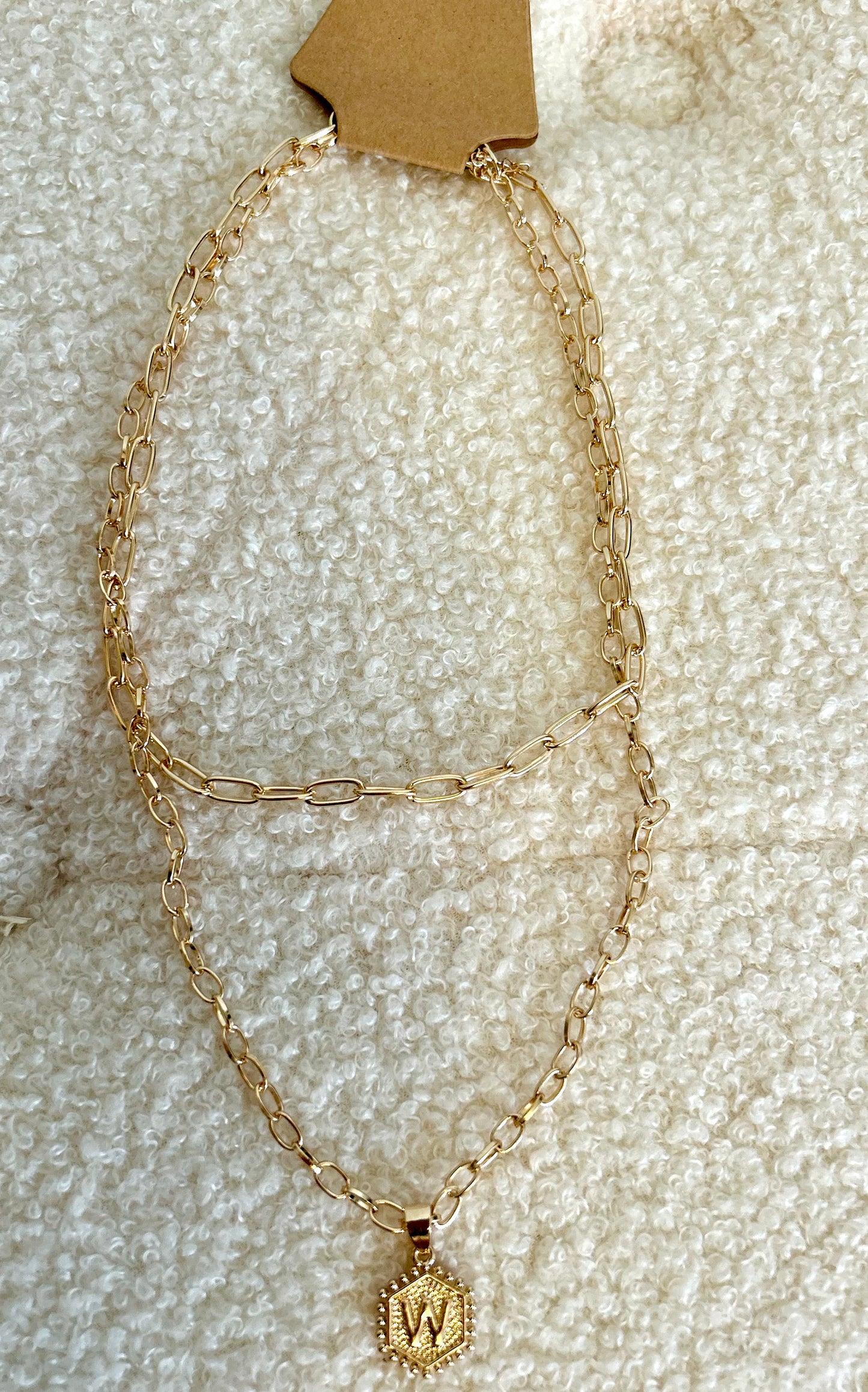 Gold Chain Letter Necklace