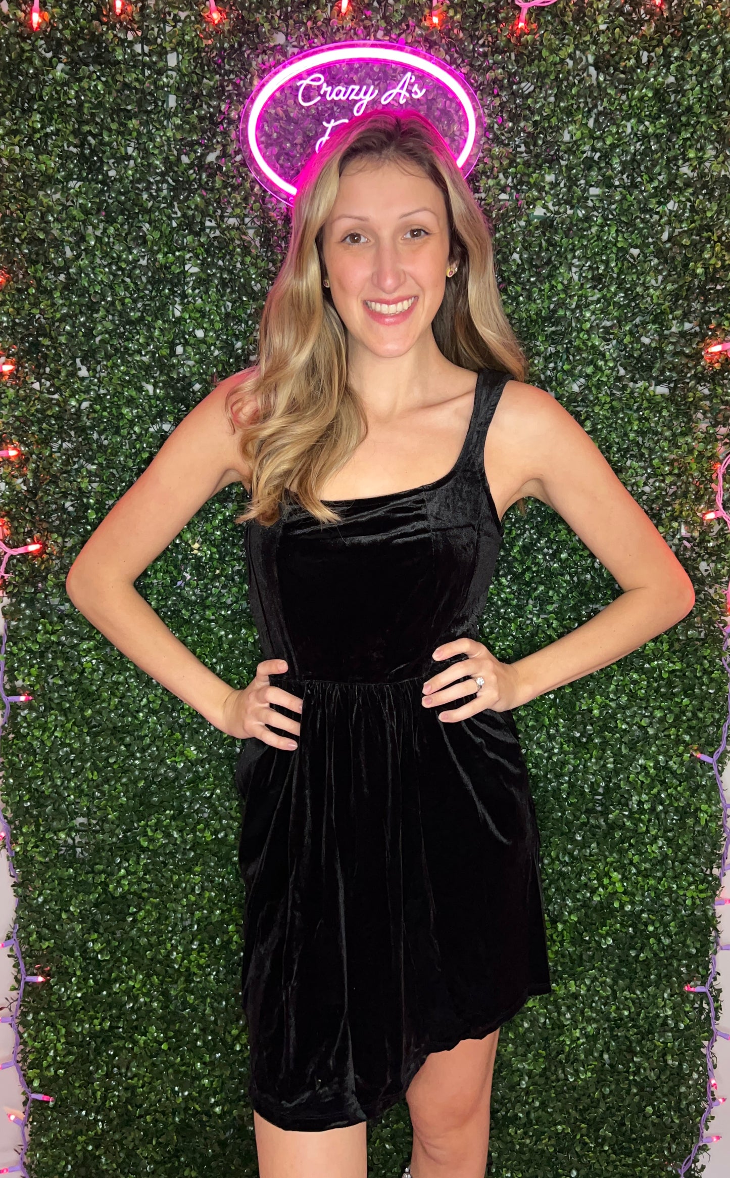 Velvet Mini Dress w/ Pockets