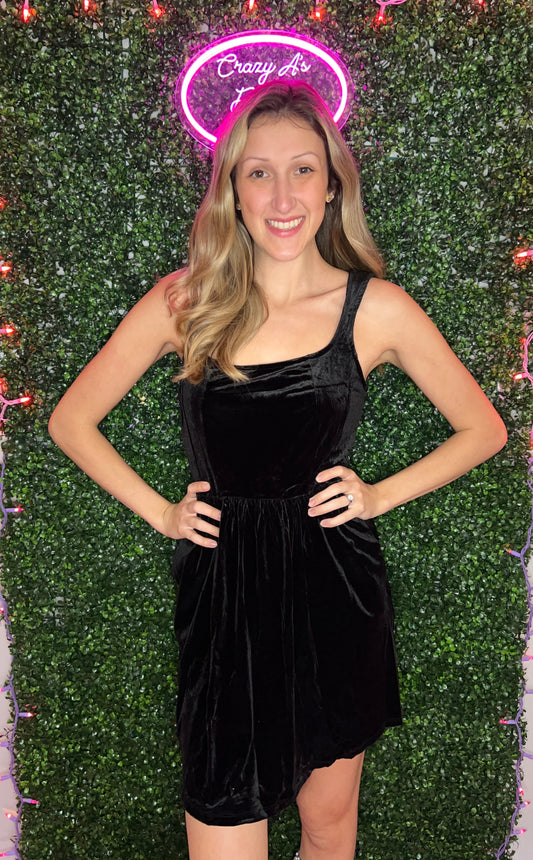Velvet Mini Dress w/ Pockets