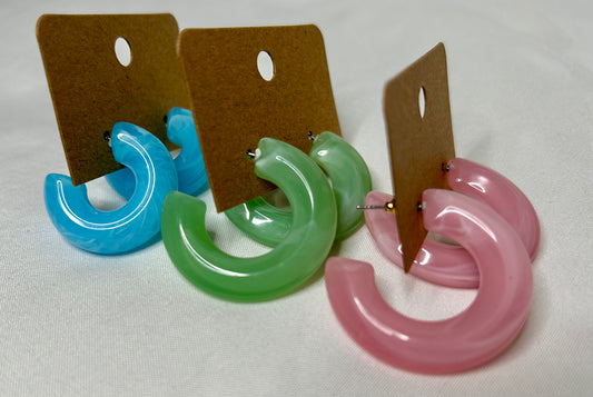 Resin Hoop Earrings