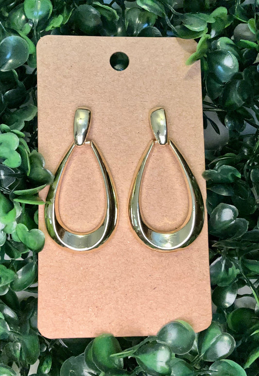 Stud Dangling Hoops- Gold or Silver